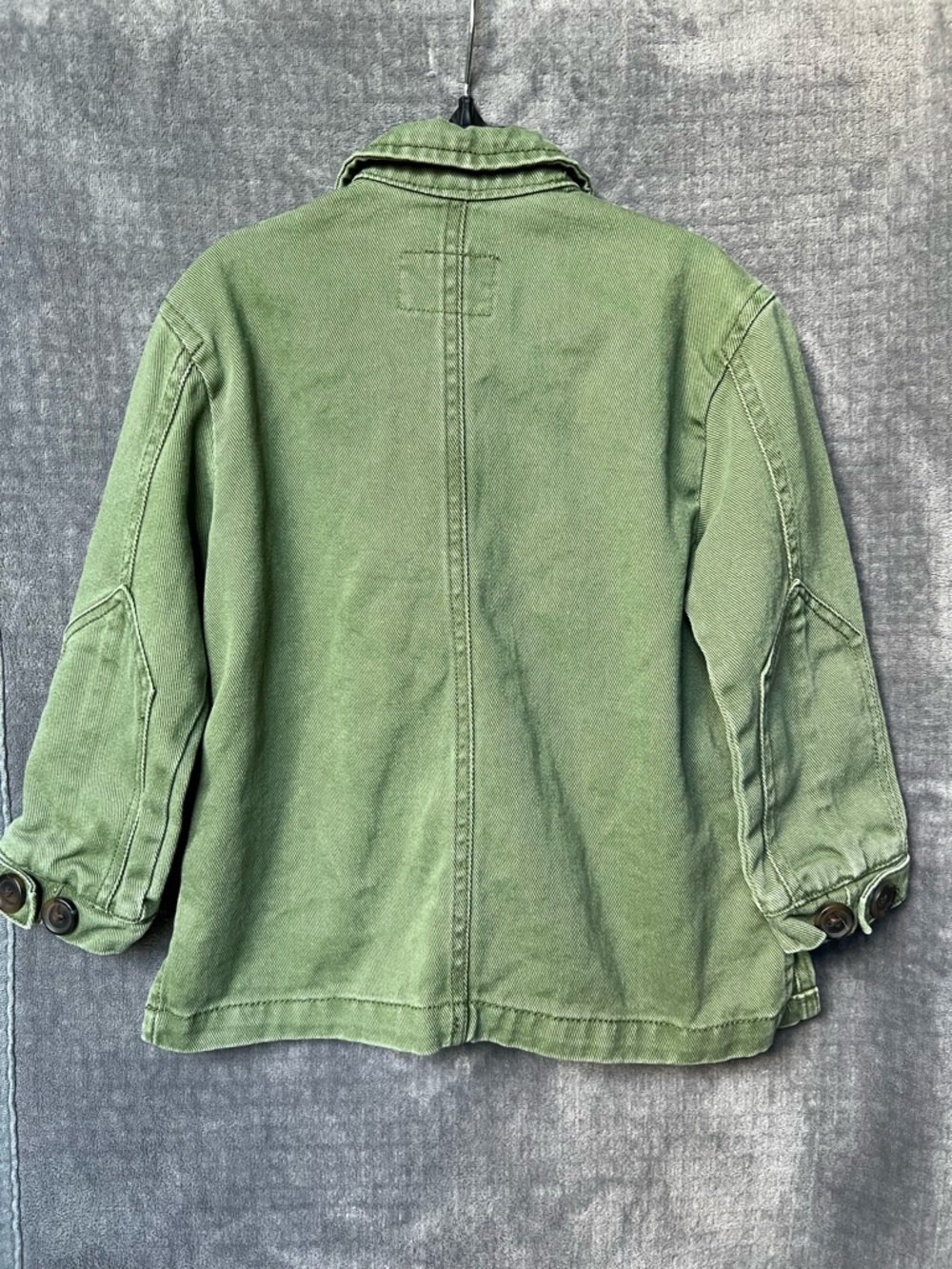 Zara Toddler Girl Utility Jacket Size 5 Olive Green Button Closure Casual Travel - Picture 14 of 15